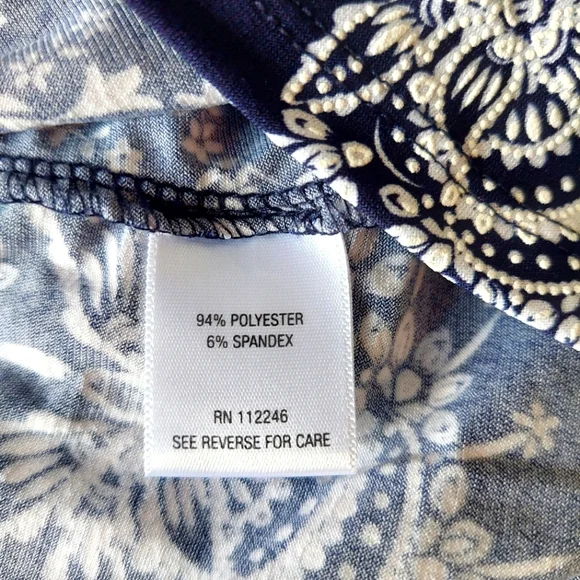 Sami & Jo Flowy Navy Blue Floral Midi Skirt Sz L - Picture 7 of 8